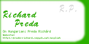 richard preda business card